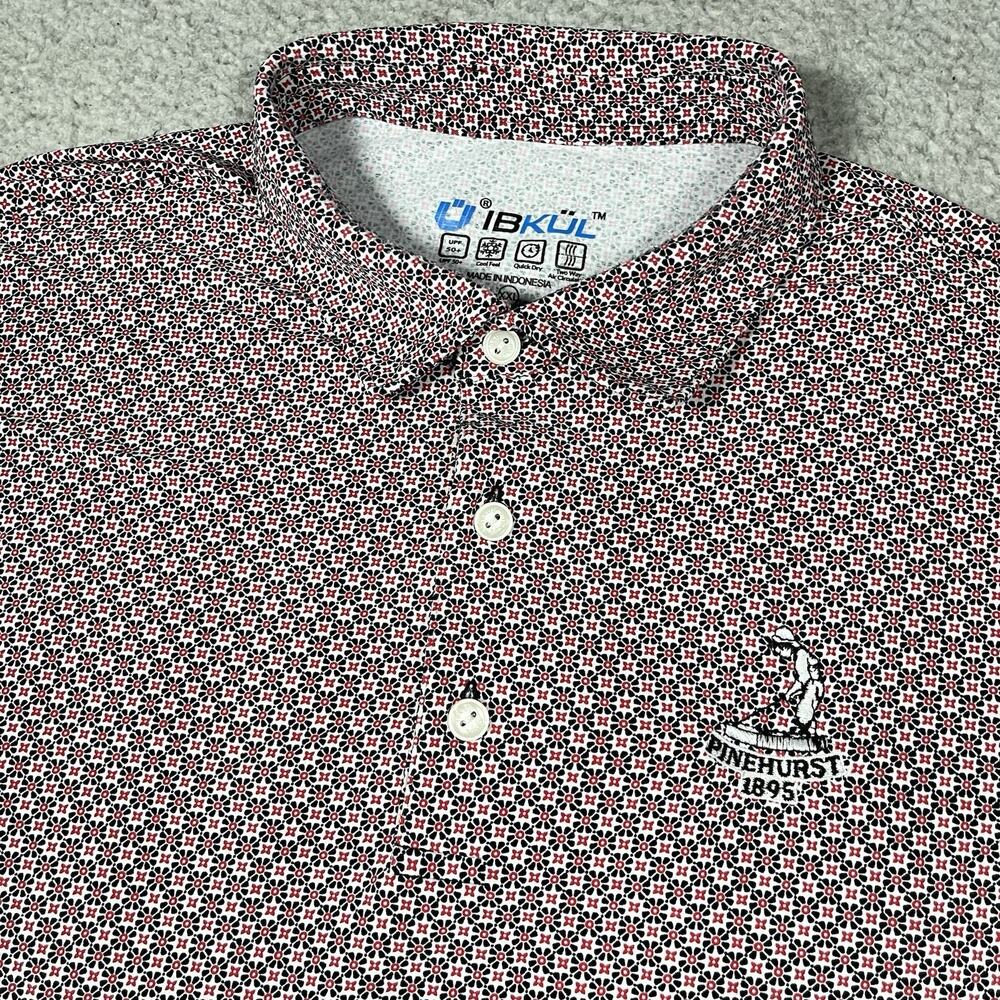 IBKUL Polo Shirt Mens 2XL Performance Floral UPF 50 Pinehurst 1895 Golf Club